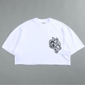 In Our Heart "Premium" Oversized (Cropped) Tee in White (no available on web)